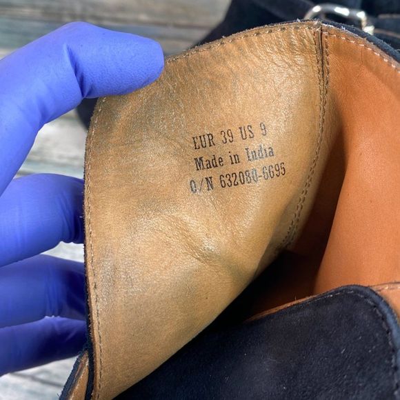 & Other Stories Ankle Boot Bootie Womens 9 Black Suede Stacked Block Heel Casual - Picture 13 of 13